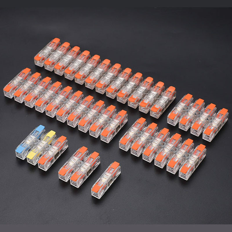 ขั้วต่อสายไฟ Quick Press Type การเชื่อมต่อไฟฟ้า2-12 PIN screw Fixing Compact Wire CONNECTOR Push-in Type Terminal BLOCK