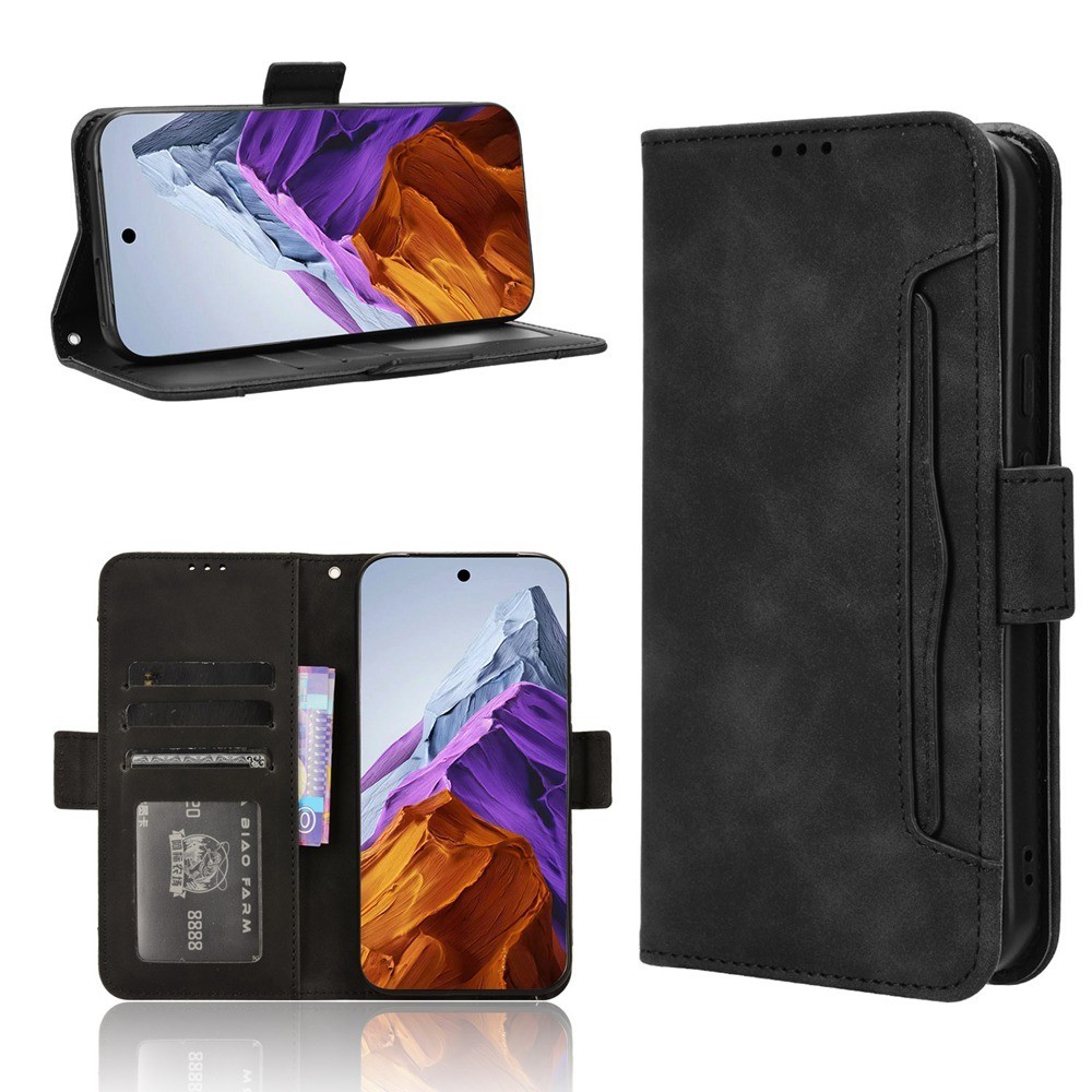Multi-Card Slots Casing Google Pixel 9 Pro Wallet Case Pixel9 PU Leather Magnetic Buckle Flip Cover
