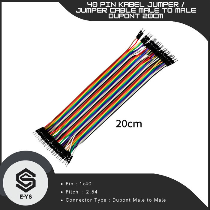 40 Pin Jumper Cable / Jumper Cable Male To Male Dupont 20cm
