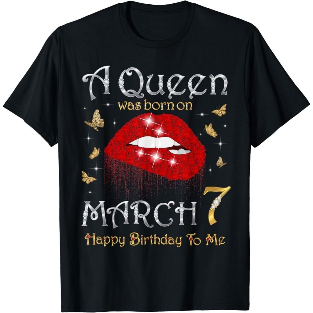 A Queen Was Born On March 7, 7Th March Queen Birthday เสื้อยืดน่ารัก