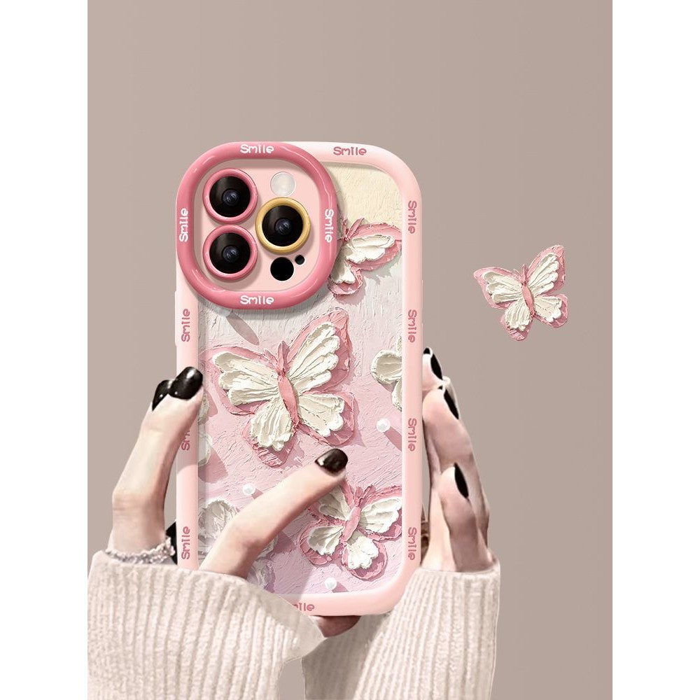 เคสโทรศัพท์มือถือ ซิลิโคน ป้องกัน ลายผีเสื้อภาพวาดสีน้ํามัน ระดับไฮเอนด์ รวมทุกอย่าง สําหรับ Iphone 15promax 14 13 12 11 XR XSMAX 7plus 8PLUS