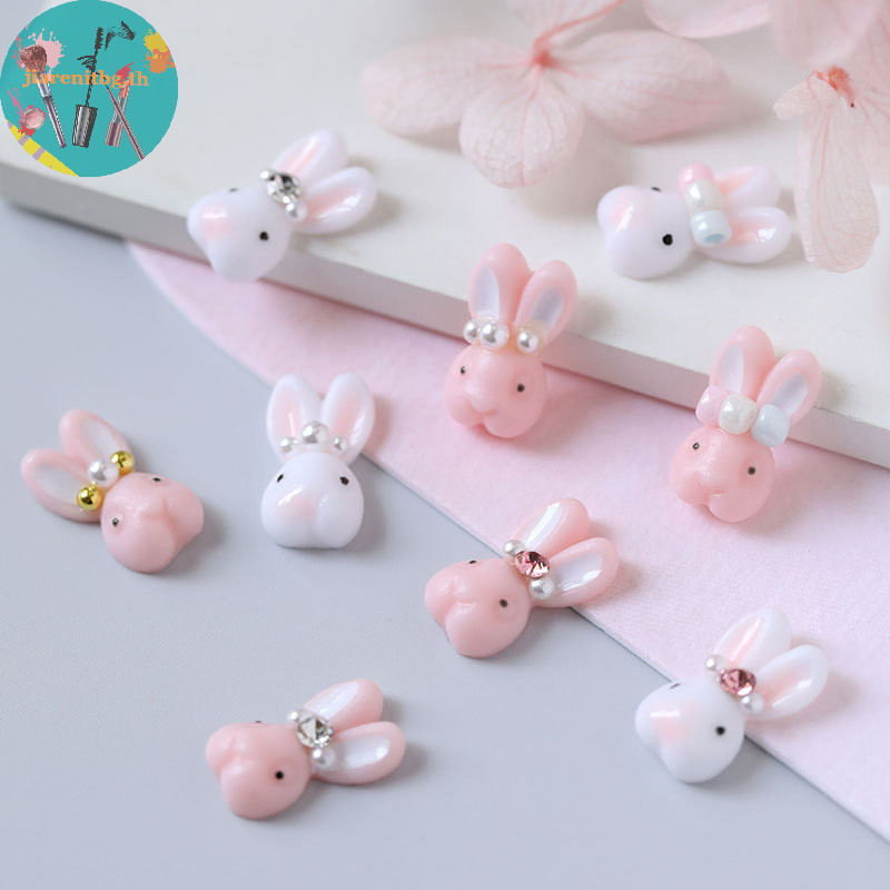Renbg ดอกกระต่ายเรซิ่น 3d ขนาดเล็ก สําหรับตกแต่งเล็บ Diy 4 ชิ้น