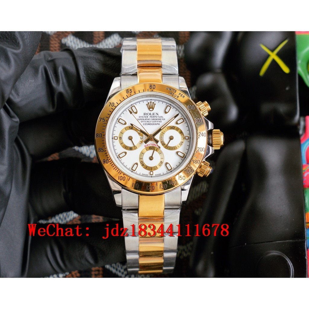 Rolex Cosmograph Daytona series เคสกึ่งทอง นาฬิกากลไกอัตโนมัติ