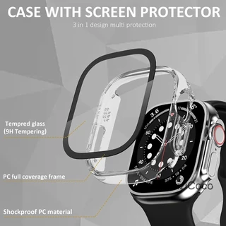 กระจก และฝาครอบ ป้องกันหน้าจอ อุปกรณ์เสริม สําหรับ Apple Watch Series 9 8 7 6 SE 5 4 3 IWatch Ulrta 49/45/41/44/40 มม. 42 มม. 38 มม.