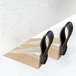 ที่กั้นประตู ที่ขัดประตู​ door stopper แผ่นยึดประตูด้านหลัง กันประตูปิดทำจากไม้จริง