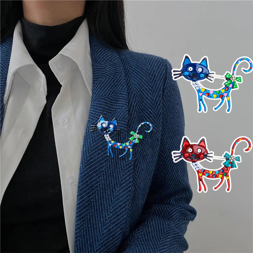 ตลกการ์ตูนแมวเข็มกลัดแฟชั่นเคลือบลูกแมวสัตว์เข็มกลัดพรรคเสื้อผ้าสบายๆอุปกรณ์เสริมเครื่องประดับของขวัญ