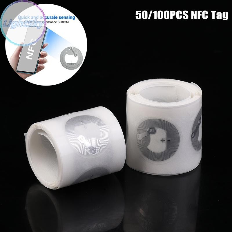 Lightsky 50/100 ชิ้น NFC แท็ก Nfc215 ชิปป้ายสติกเกอร์ RFID ป้ายอิเล็กทรอนิกส์สติกเกอร์สําหรับ Access Control สมาร์ท Key Rewritable TH