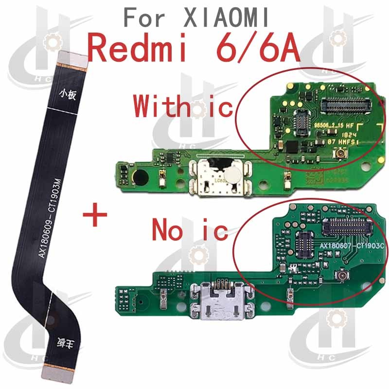ใหม่สําหรับ Xiaomi Redmi 6 / 6A harger USB Connector Dock ชาร์จพอร์ตแจ็คบอร์ด Flex บอร์ดหลักเมนบอร์ดการเชื่อมต่อ Flex เปลี่ยนชิ้นส่วน