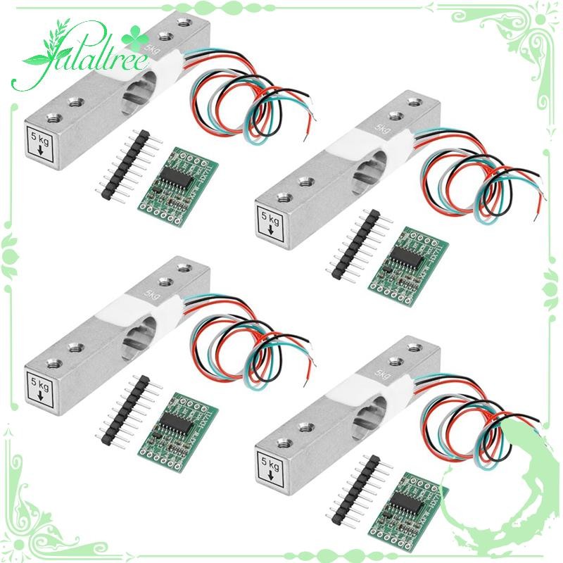 fulaltreeDigital Load Cell Weight Sensor,4 ชุด 5KG Load Cell HX711 AD Weightit Amplifier โมดูลเซ็นเซ