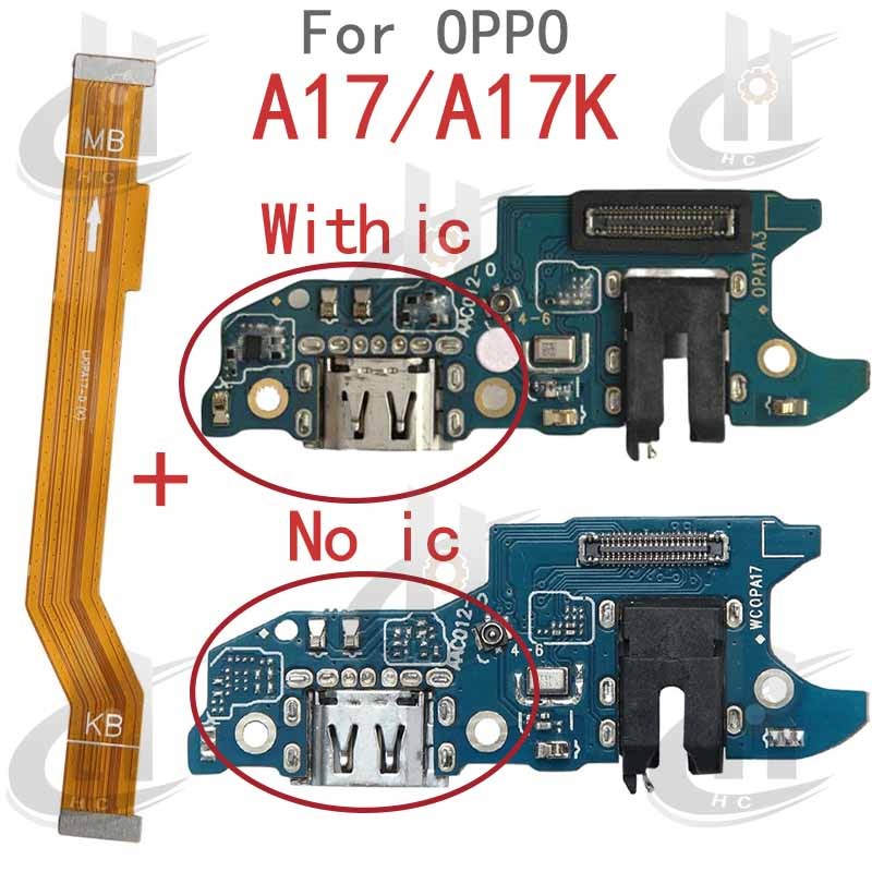 ใหม่สําหรับ OPPO A17 A17K Charger USB Connector Dock ชาร์จพอร์ตแจ็คบอร์ด Flex หลักเมนบอร์ดการเชื่อมต่อ Flex เปลี่ยนชิ้นส่วน