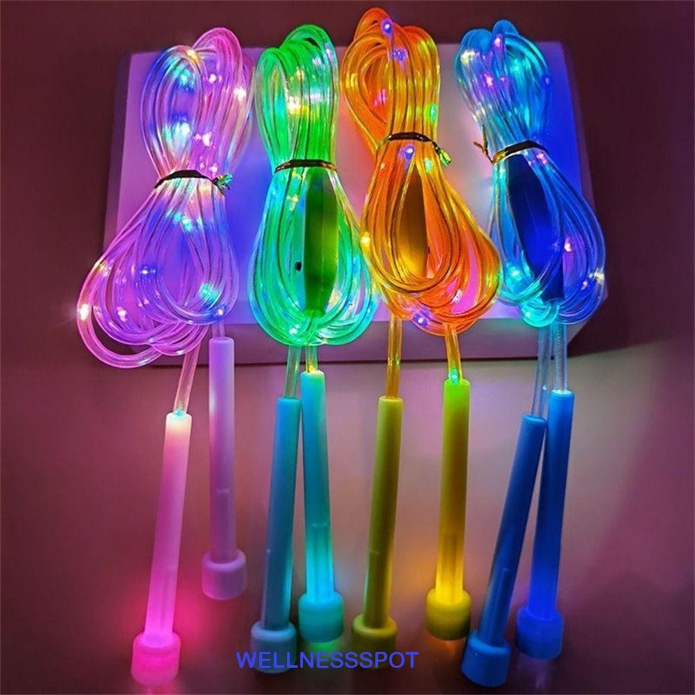 Wellnessspot เชือกกระโดดเรืองแสง, เสริมความยืดหยุ่น Luminous LED กระโดดเชือก, รางวัลนักเรียนที่มีสีสันนับประสานงาน Light Up กระโดดเชือกผู้ใหญ่เด็ก