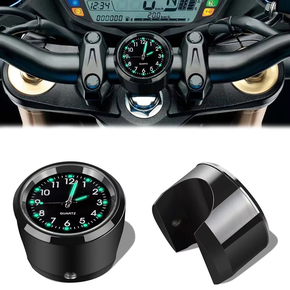 นาฬิกาแฮนด์รถจักรยานยนต์ทนทานสแตนเลส Refit Night Vision กันน้ํากันกระแทกหัวเข็มขัด Motobike จักรยานนาฬิกา