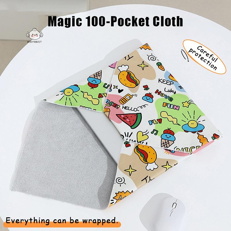 {maybest} Magic Cloth Makeup Bag Camera Lens Wrap Cloth Portable Patch Cloth Storage Bag Self-adhesive Organizer {TH}