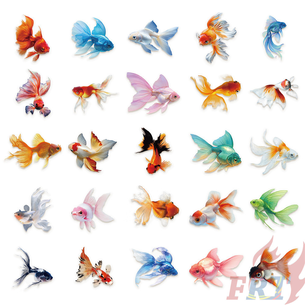 50ชิ้น/เซ็ต ❉ ปลาทอง . สติ๊กเกอร์ PET Rumble Fish ❉ Diy แฟชั่นสติ๊กเกอร์กันน้ํา Doodle สติ๊กเกอร์