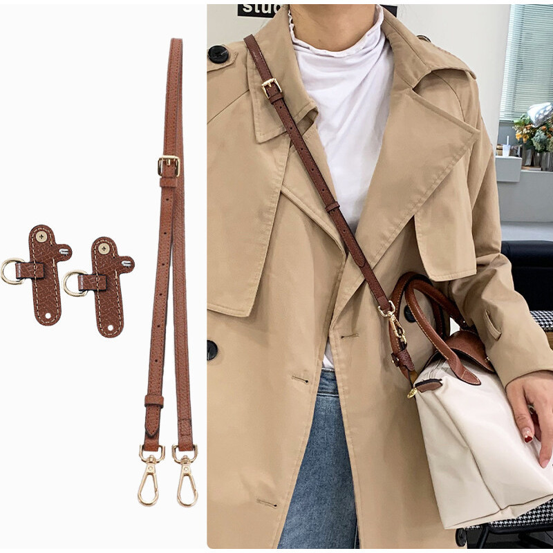 สายสะพายกระเป๋า หนังวัวแท้ ขนาดเล็ก สามารถปรับได้ สําหรับ Longchamp