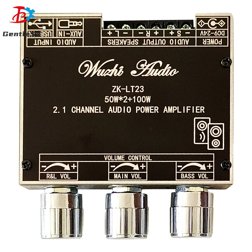 Zk-lt23 โมดูลขยายเสียงซับวูฟเฟอร์บลูทูธไร้สาย 2.1 ช่อง 50WX2+100W TWS