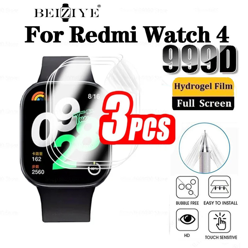 ฟิล์มไฮโดรเจลนิ่ม ทรงโค้ง 9D อุปกรณ์เสริม สําหรับ Xiaomi Redmi Watch 4 Smartwatch Readmi Watch4 6.71 นิ้ว 3 ชิ้น