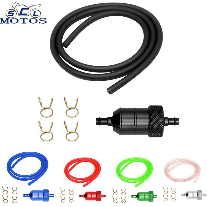 Fuel Oil Pipe + Clip Motorcycle Parts Motorcycle Glass Fuel Filter Motorcycle Dirt Hose Pipeline Gas