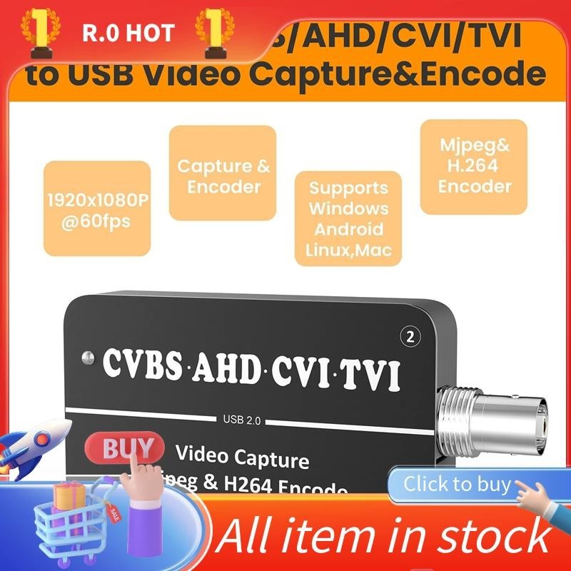 1 ชิ้น LCC261 1080P CVBS ถึง USB การ์ดจับภาพวิดีโออลูมิเนียม H.264 และ MJPEG Two Streamer Encoder AH