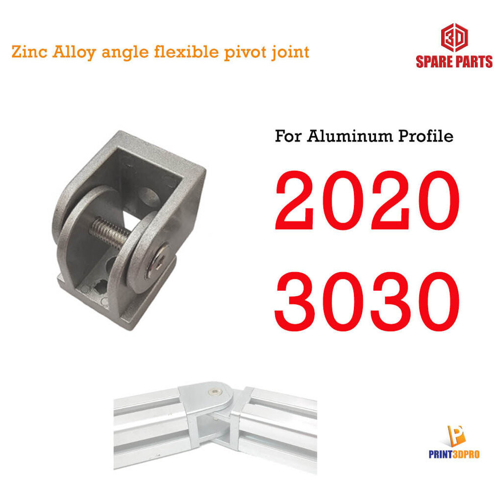 Aluminum Profile Fittings 2020 3030 Zinc Alloy angle flexible pivot joint ข้อต่อ 3D Printer Part