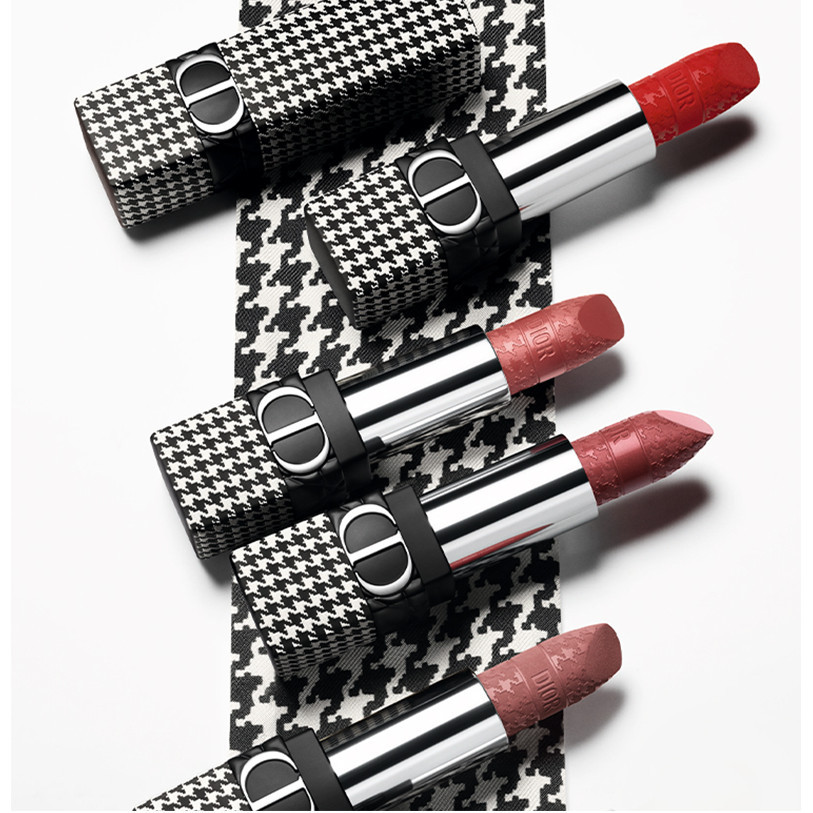 Dior 2024 New Thousand Bird Plaid lipstick Matte Moisturizing ลิปสติก 999/312/772/720 # 3.5g