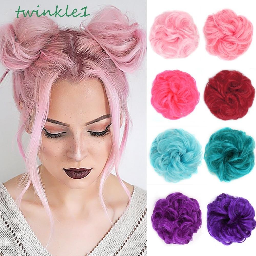 Twinkle1 มวยผมยุ่ง สีม่วง ธรรมชาติ ปาร์ตี้ คอสเพลย์ ย้อนยุค วิกผม เครื่องประดับผม ต่อผม ยางยืด ผู้หญิง เด็กผู้หญิง ผมปลอม ชิ้น