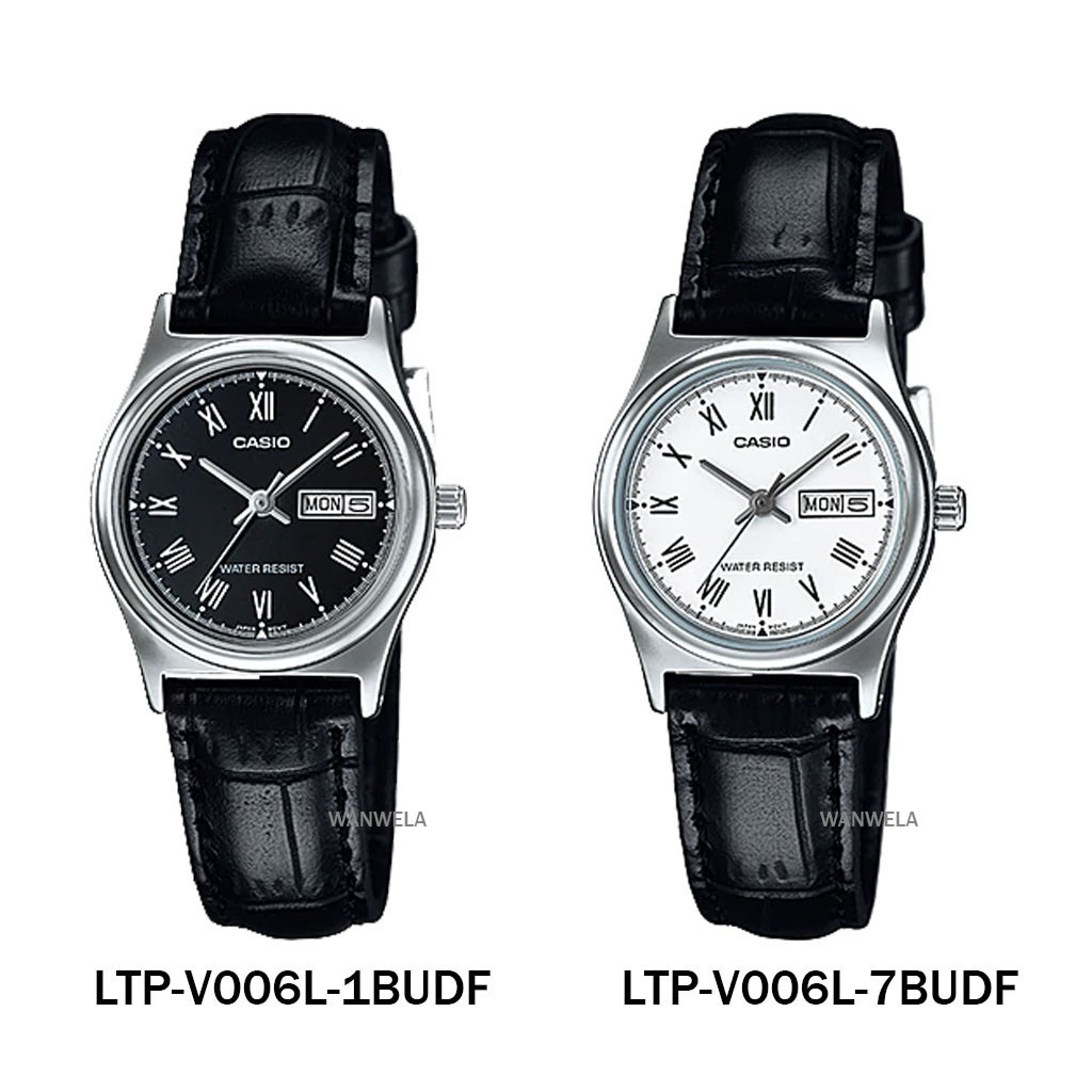 นาฬิกาแฟชั่นเกาหลี ของแท้ นาฬิกาข้อมือ Casio ผู้หญิง รุ่น LTP-V006 สายหนัง