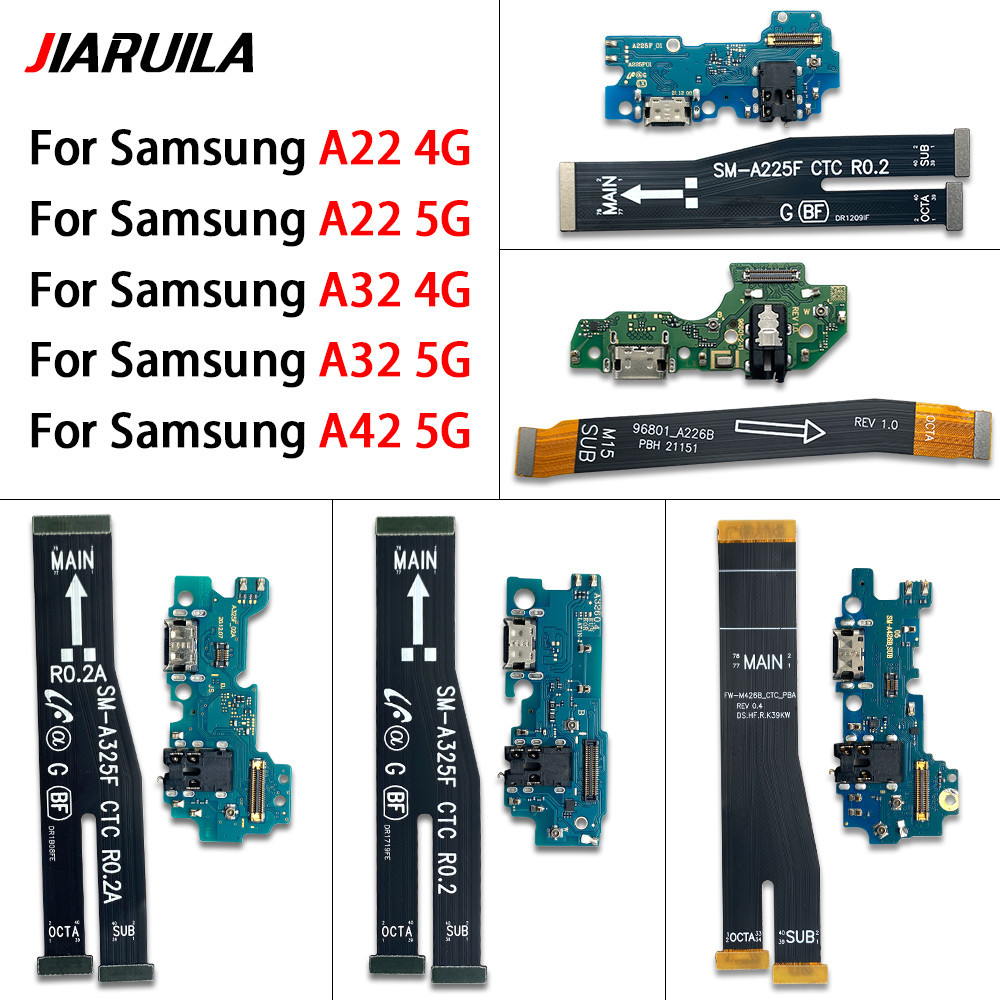 ใหม่ อะไหล่บอร์ดเชื่อมต่อพอร์ตชาร์จ USB และสายเคเบิลเมนบอร์ดหลัก สําหรับ Samsung Galaxy A22 A32 A42 4G 5G A225F A226 A325F A336 A426