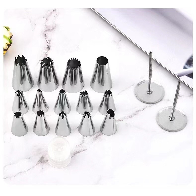 ❤️ส่งฟรี❤️ ชุดหัวบีบครีม 52ชิ้น พร้อมกล่องเก็บ หัวบีบสแตนเลส หัวบีบ ชุดหัวบีบ ชุดหัวบีบครีม ชุดหัวบีบครีมสแตนเลส - รูปที่ 2