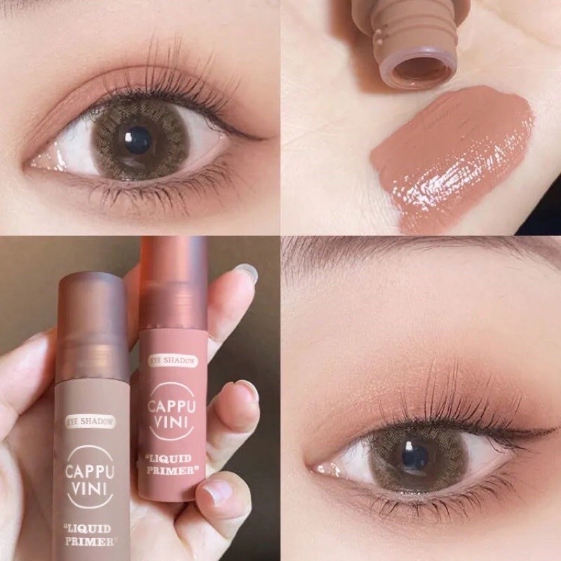 O-04CAPPUVINI Eye Shadowเครื่องสำอางบรัชออนอายเเชโดว์เเบบนำ้ เนื้อเเมตต์ เนื้อครีม พาเลทอายเเชโดว์ กันน้ำ ติดทนนานสีนู้ด