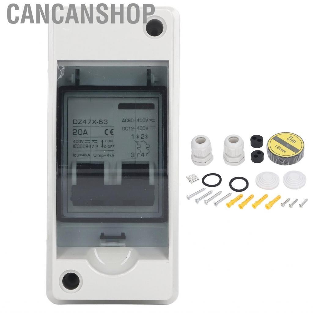 Cancanshop DC Ature Circuit Breaker 2P 20A DC12V‑400V AC90‑400V Disconnecting Switch IP65♫