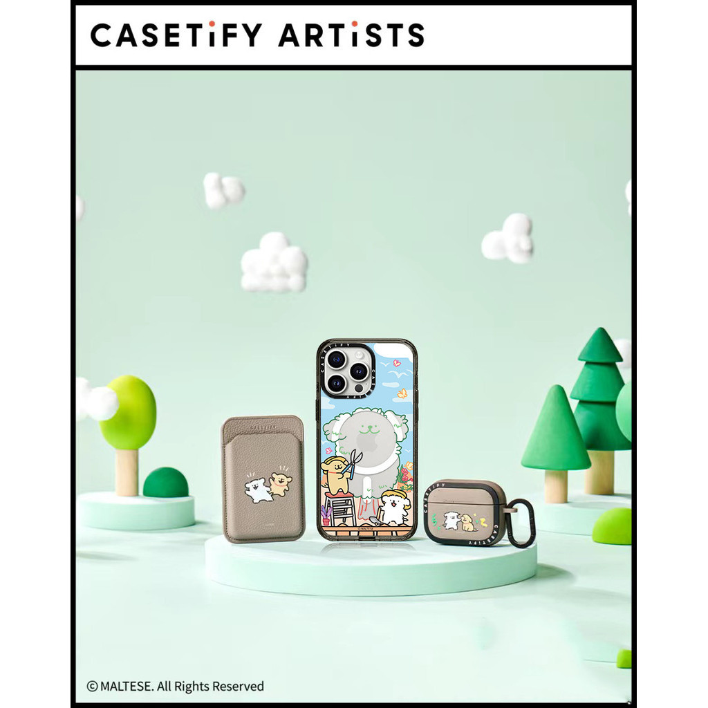 Casetify X Maltese Tree เคสอะคริลิค TPU แข็ง ปิดด้านหลัง แบบปุ่มดูดแม่เหล็ก พร้อมกล่อง สําหรับ Apple IPhone 11 12 13 14 15 Pro Max
