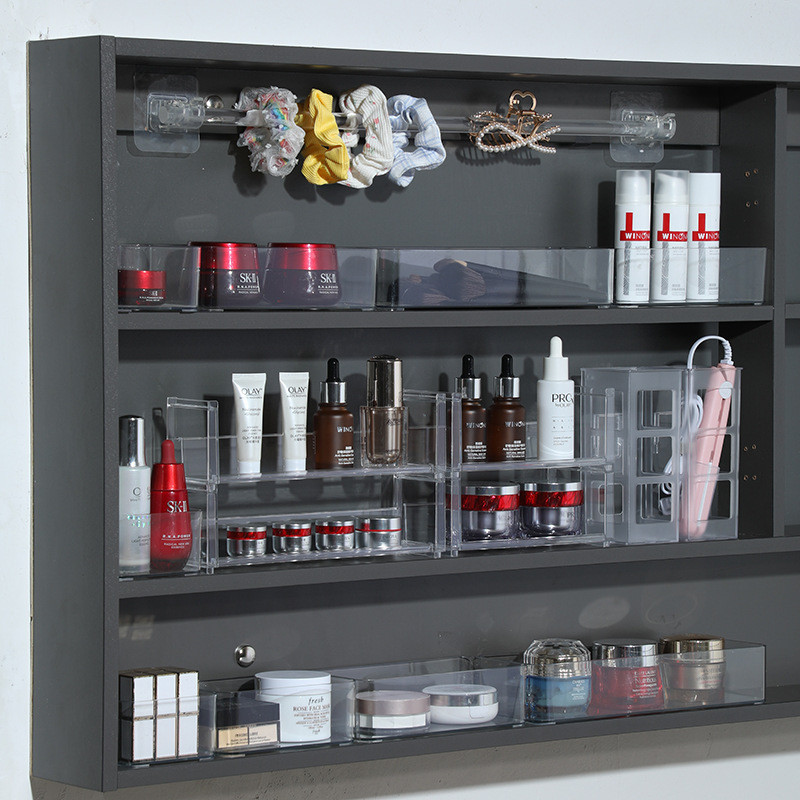 in stock#Home Mirror Cabinet Storage Box Bathroom Acrylic Bathroom Cabinet Back Cosmetic Organizing Box Wash Table Rack2oy