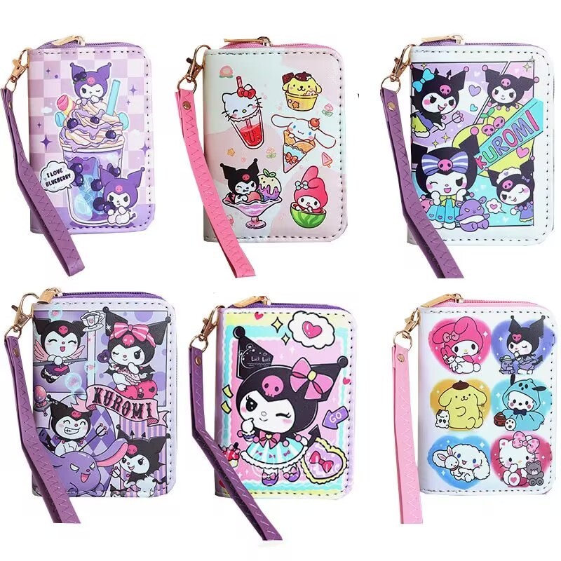 กระเป๋าสตางค์ กระเป๋าใส่เหรียญ ลายการ์ตูน Kuromi Sanrio สําหรับเด็กผู้หญิง