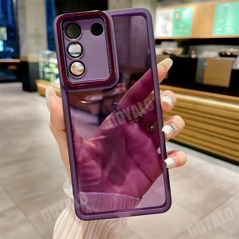 สําหรับ Vivo Y100 Y18 Y03 5G 2024 เคสโทรศัพท ์ ชุบโปร ่ งใสนุ ่ มบางใสกล ้ องป ้ องกันสําหรับ VivoY100 Y 100 กลับกรณี