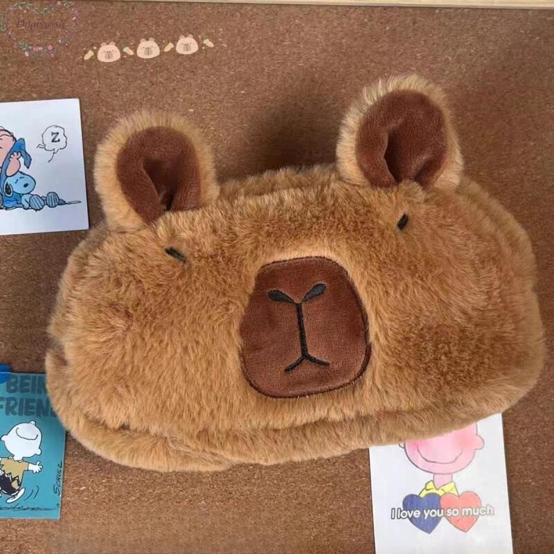 กระเป๋าเครื่องเขียน กระเป๋าปากกา ขนาดใหญ่ จุของได้เยอะ แบบพกพา ลายการ์ตูน Capybara น่ารัก เหมาะกับของขวัญ สําหรับนักเรียน