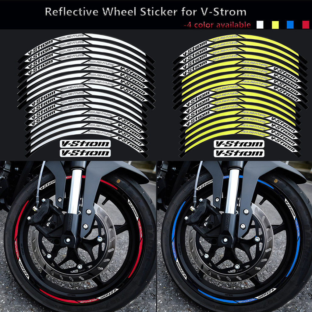 สติกเกอร์เทปสะท้อนแสง 19 นิ้ว 17 นิ้ว สําหรับ Suzuki vstrom V-Strom DL 650 dl1000 1050 XT 250 SX