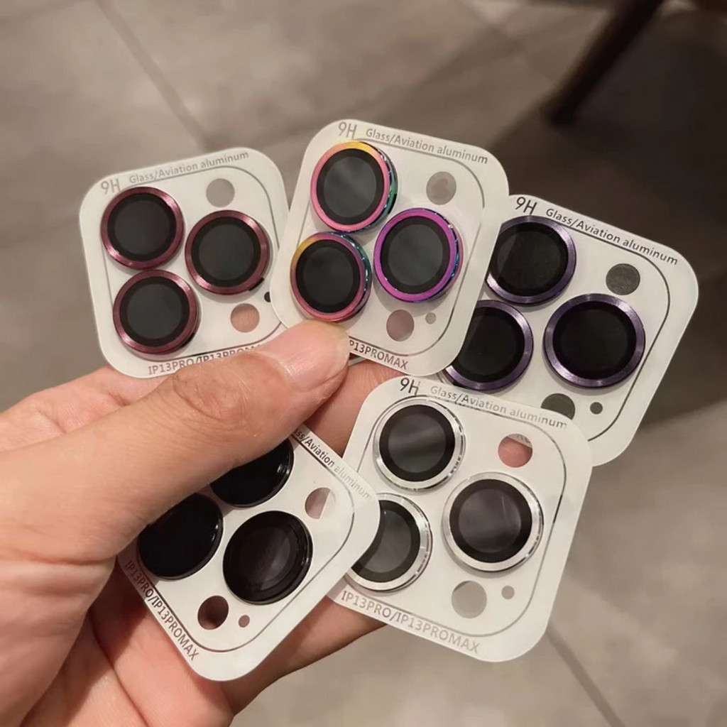 9d โลหะแก้วเลนส์ฟิล์มสําหรับ iPhone15 14 Pro Max/ 13/13 Pro/ 13 Pro Max/ 12/12 Pro/12 Pro Max/ 12 Mini /11 15 Pro Max 14Plus 15Plus ตัวป้องกันกล้อง