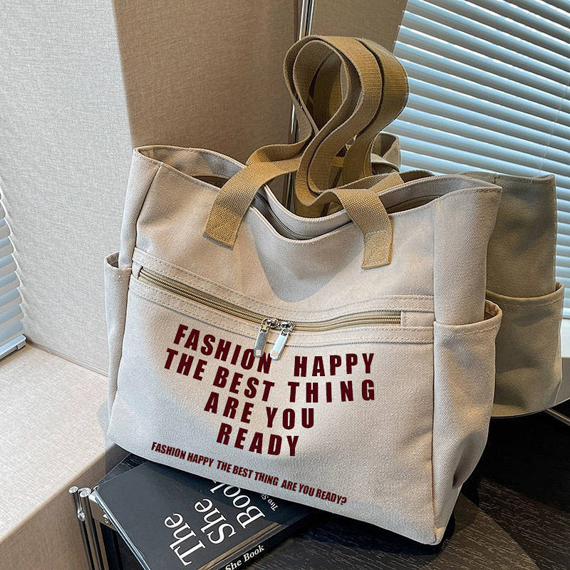 SENSES// Canvas Bag Ins Mori New All-Match One-Shoulder Large Capacity Book Packing Student Class Co