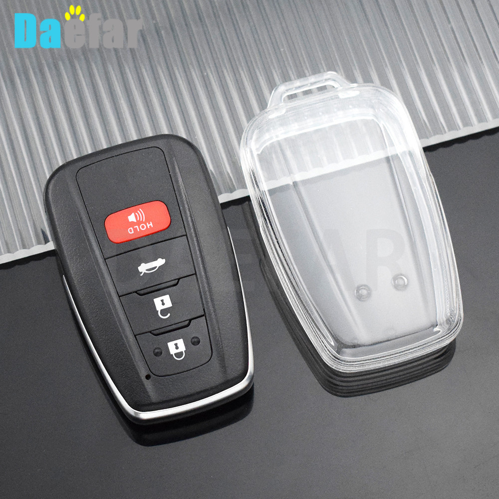 เคสกุญแจรีโมตรถยนต์ แบบใส สําหรับ Toyota CHR C-HR Camry Prius Prado Rav4 2016-2022 2 3 4 ปุ่ม