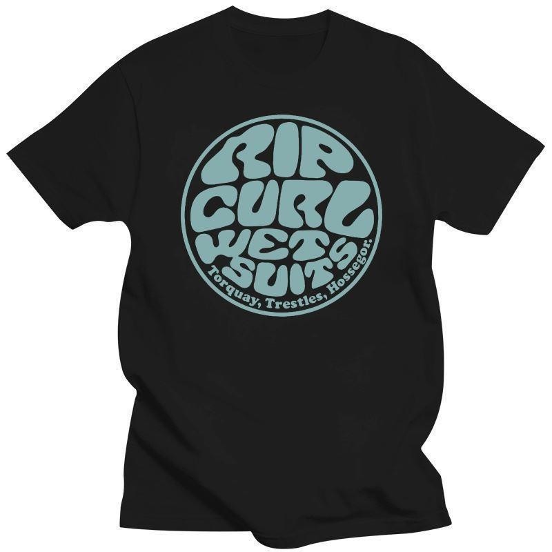 Rip curl พิมพ์ผ้าฝ้ายแท้ท่องแขนสั้นอินเทรนด์ All-Match Unisex Top