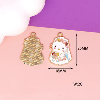 2 ชิ้น/ล็อตการ์ตูน Kitty แมวชุดแต่งงานเคลือบโลหะผสมเคลือบจี้อุปกรณ์เสริม Charms สําหรับผู้หญิง, Key Chain/ต่างหู/สร้อยคอจี้ทําด้วยมือ DIY เครื่องประดับ 046