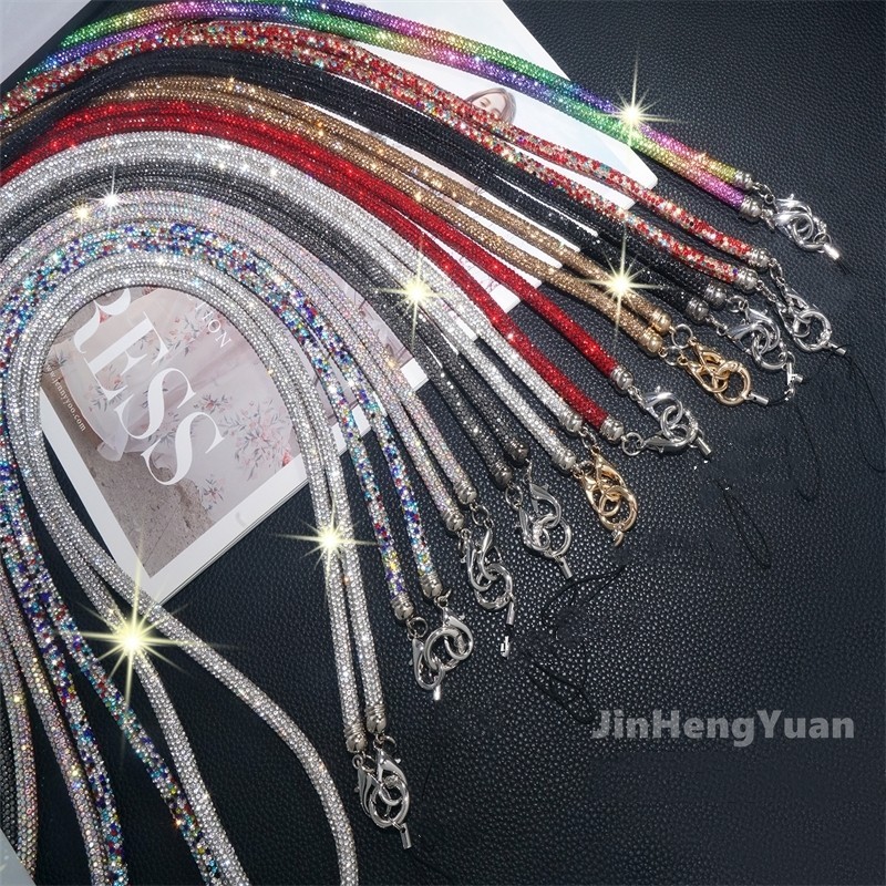 สายเชือกคล้องโทรศัพท์มือถือ ประดับเพชร ยาว 70 ซม. ไฮเอนด์
