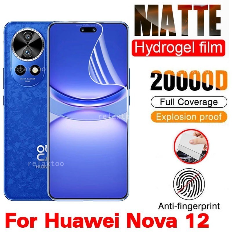 3pcs Full cover Matte Hydrogel Film For Huawei Nova12 Nova 12 SE Pro Ultra Lite 12SE 12S 12i 12Pro 12Ultra 12Lite Nova12Pro Nova12SE Nova12i Note12S Nova12Ultra 5G 4G Frosted Soft Screen Protect Phone Film,Not Tempered Glass