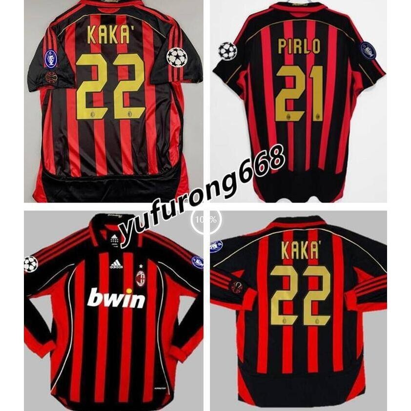 เสื้อกีฬาแขนสั้น ลายทีมชาติฟุตบอล AC milan 2006 2007 06 07 AC KAKA 22 NESTA 13 RONALDO 99 ชุดเหย้า