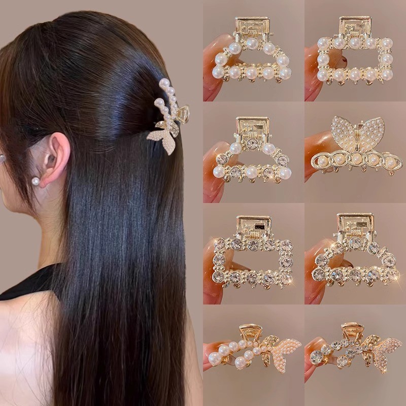 กิ๊บติดผม ประดับไข่มุก พลอยเทียม ขนาดเล็ก สไตล์เกาหลี เครื่องประดับ สําหรับผู้หญิง