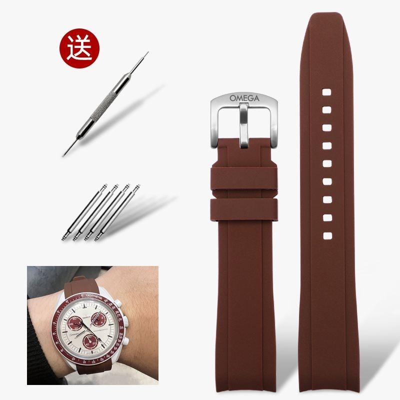 สายนาฬิกาข้อมือซิลิโคน กันน้ํา ขนาด 20 มม. สําหรับ Omega Swatch Omega Swatch Planet Joint Moon Mercury Arc