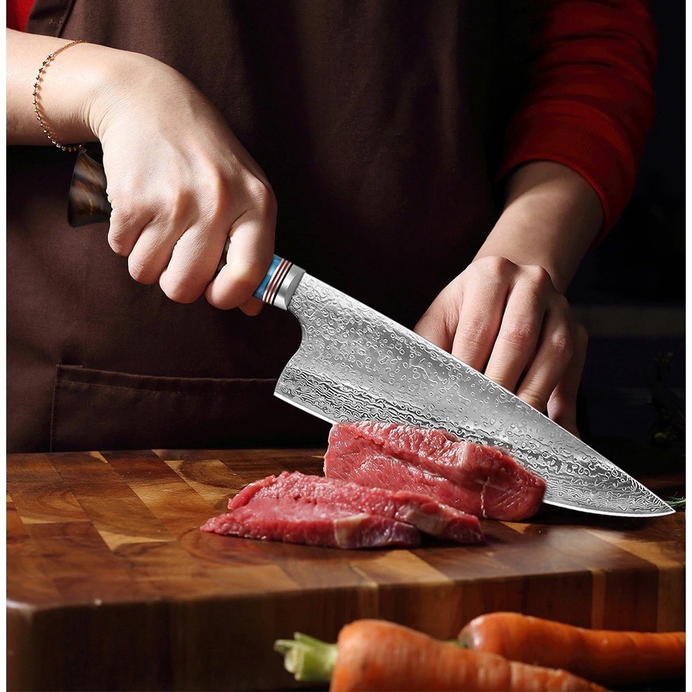 มีดสับเนื้อ มีดเชฟ มีดครัว chef knife, Gyuto Japanese Damascus VG10 67-layers มีดเชฟญี่ปุ่น มีดทำครั