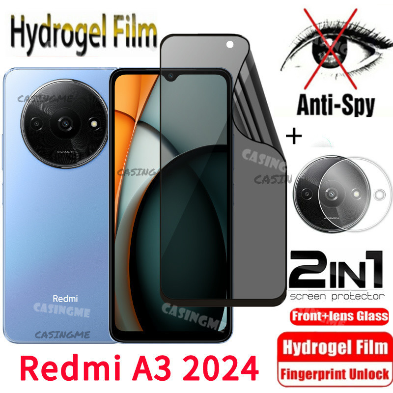 Redmi A3 2024 ฟิล์มไฮโดรเจลนิ่ม ป้องกันหน้าจอ ป้องกันการแอบมอง เพื่อความเป็นส่วนตัว สําหรับ Redmi A3 A2 A1 RedmiA3 A 1 2 3 + Plus 4G 5G ฟิล์มป้องกันกล้องด้านหลัง
