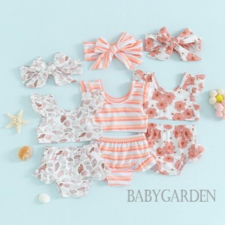 Baga-6m-3y ชุดว่ายน้ําบิกินี่ แขนบิน 3 ชิ้น เสื้อ + กางเกงขา…